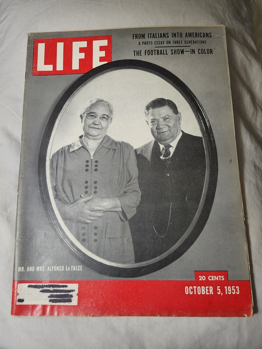 LIFE Magazine October 5, 1953 Edition-Mr. and Mrs. Alfonso La Falce on the Cover